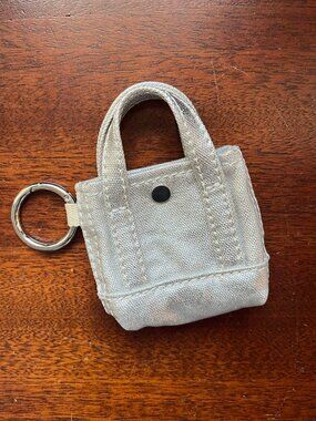 Lands' End silver mini tote bag charm NWT
